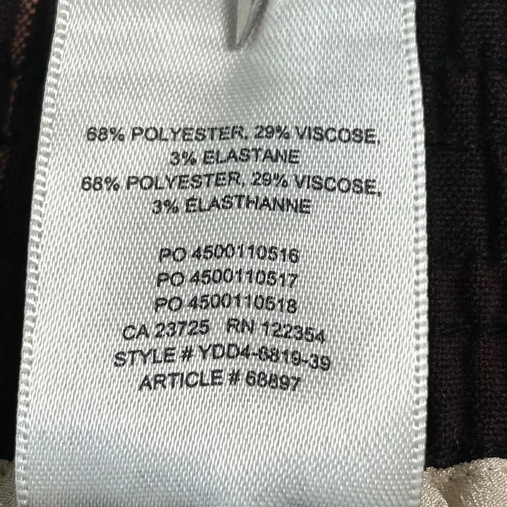 Checked Elastic-Waist Trousers - Burgundy Pink - Picture 5 of 7